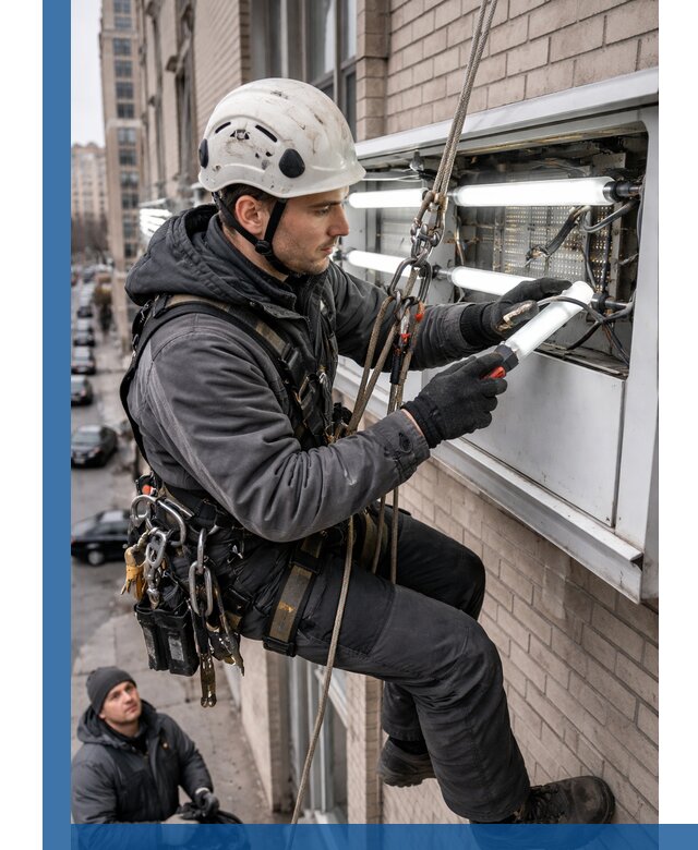 Профессиональная замена ламп в наружной вывеске в Удомле