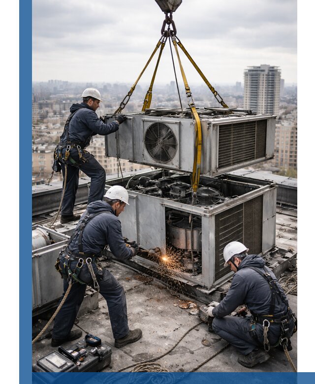 Демонтаж крышной установки в Удомле любой сложности