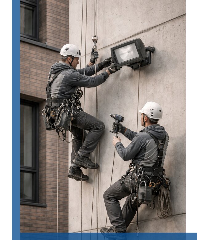 Профессиональный монтаж фасадных прожекторов в Удомле под ключ