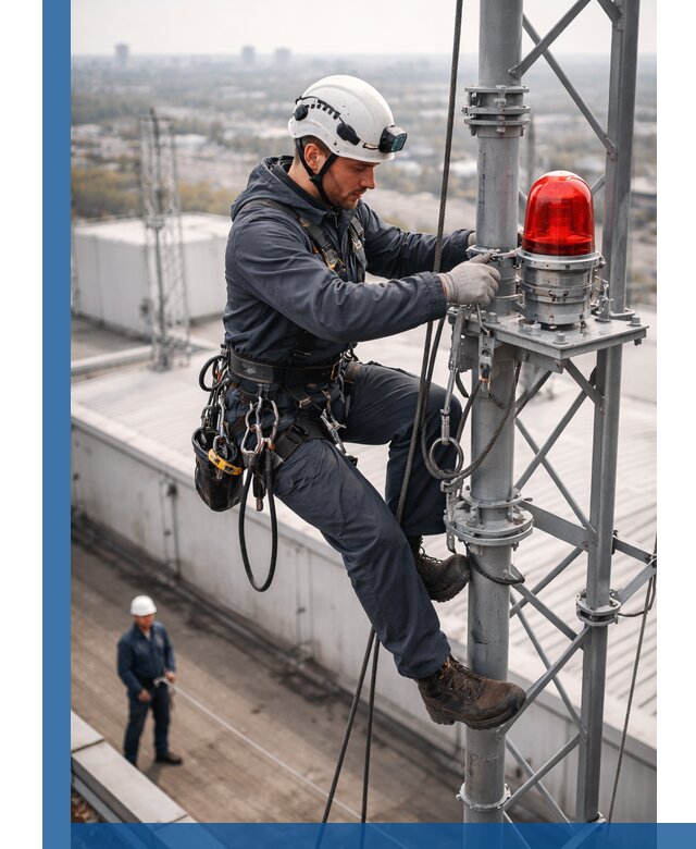 Монтаж заградительных огней и обслуживание объектов в Удомле