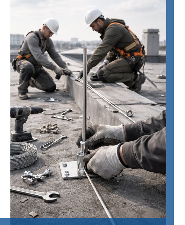 Монтаж молниезащиты на кровле в Удомле цена от 25973 р. | ВЫСОТНИК-Дмл