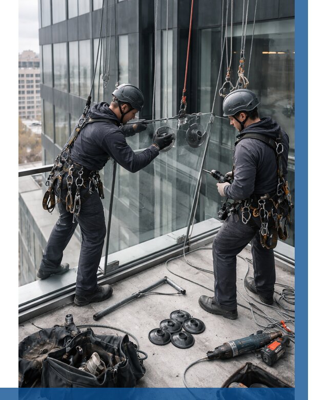 Монтаж стеклянных ограждений в Удомле от 2597 р. | ВЫСОТНИК-Дмл