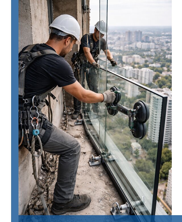 Монтаж стеклянных ограждений под ключ с гарантией в Удомле