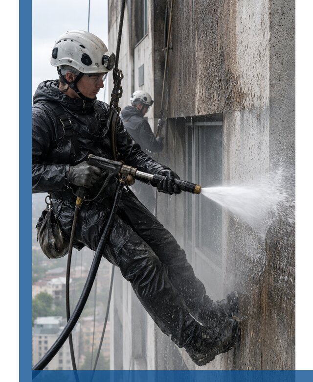 Гидроструйная очистка фасадов и конструкций в Удомле