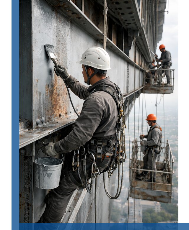 Покраска металлоконструкций на высоте в Удомле профессионально