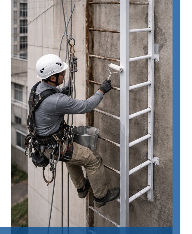 Покраска пожарных лестниц в Удомле от 4675 р. | ВЫСОТНИК-Дмл