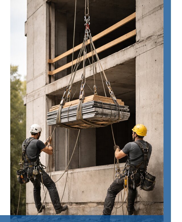 Подъем материала на этаж веревками в Удомле от 1558 р. | ВЫСОТНИК-Дмл