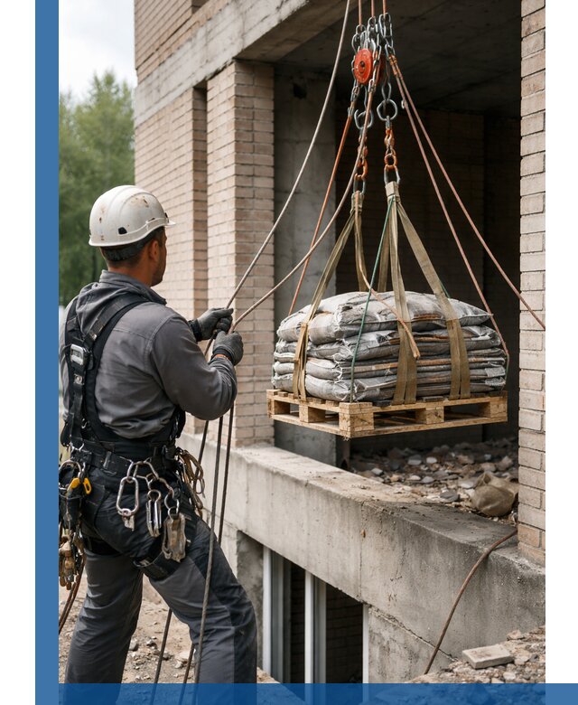 Подъем материалов на этаж веревками в Удомле оперативно