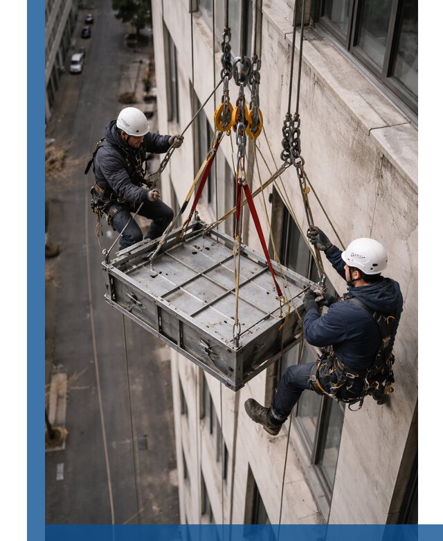 Спуск и подъем грузов по фасаду в Удомле для зданий