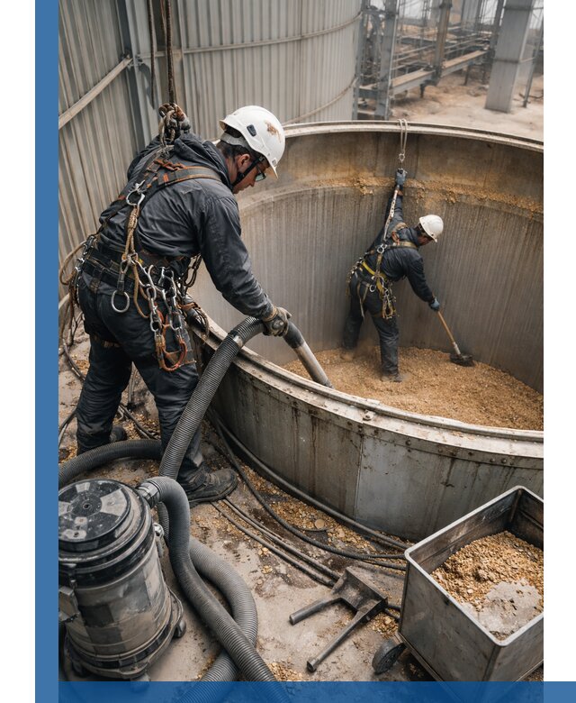 Профессиональная чистка зерновых бункеров в Удомле с выездом