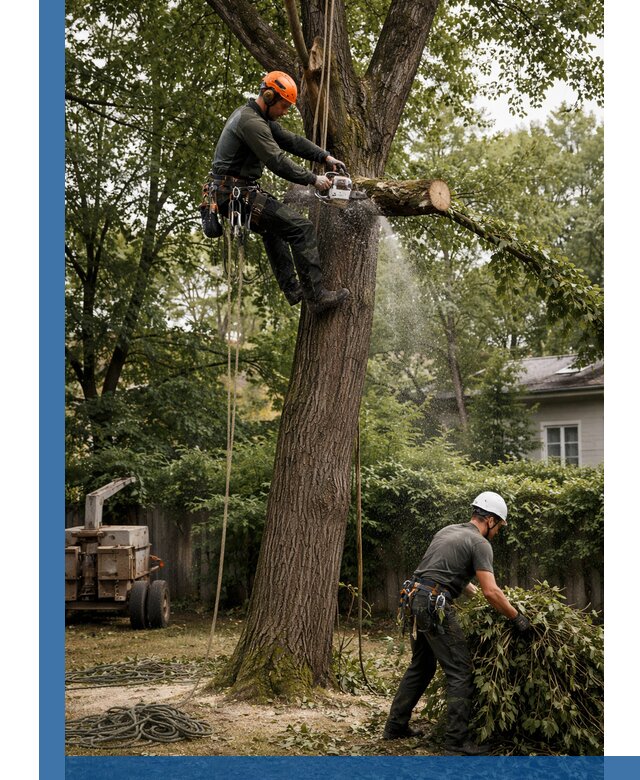 Кронирование деревьев в Удомле, безопасная высотная обрезка