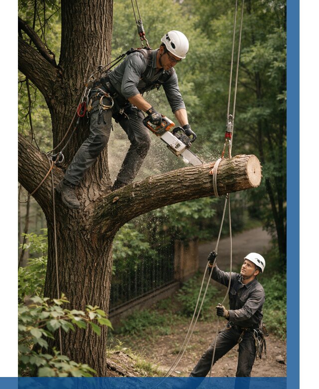 Спил деревьев альпинистами в Удомле от 8311 р. | ВЫСОТНИК-Дмл