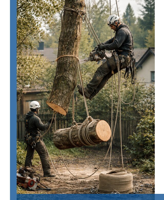 Валка деревьев частями в Удомле, безопасно и аккуратно