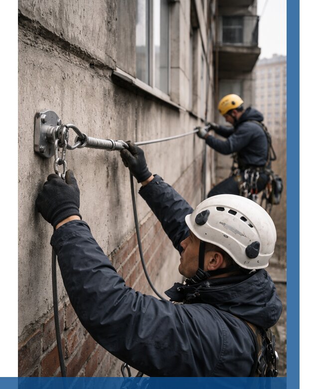 Монтаж анкерных линий в Удомле от 3117 р. | ВЫСОТНИК-Дмл