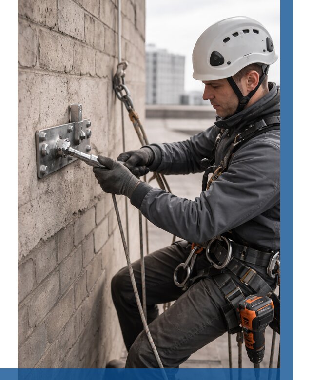 Установка анкерных точек в Удомле от 3636 р. | ВЫСОТНИК-Дмл