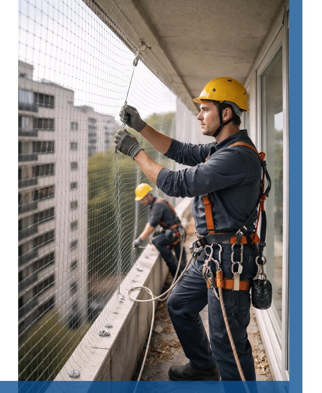 Монтаж сетки от птиц в Удомле от 4675 р. | ВЫСОТНИК-Дмл